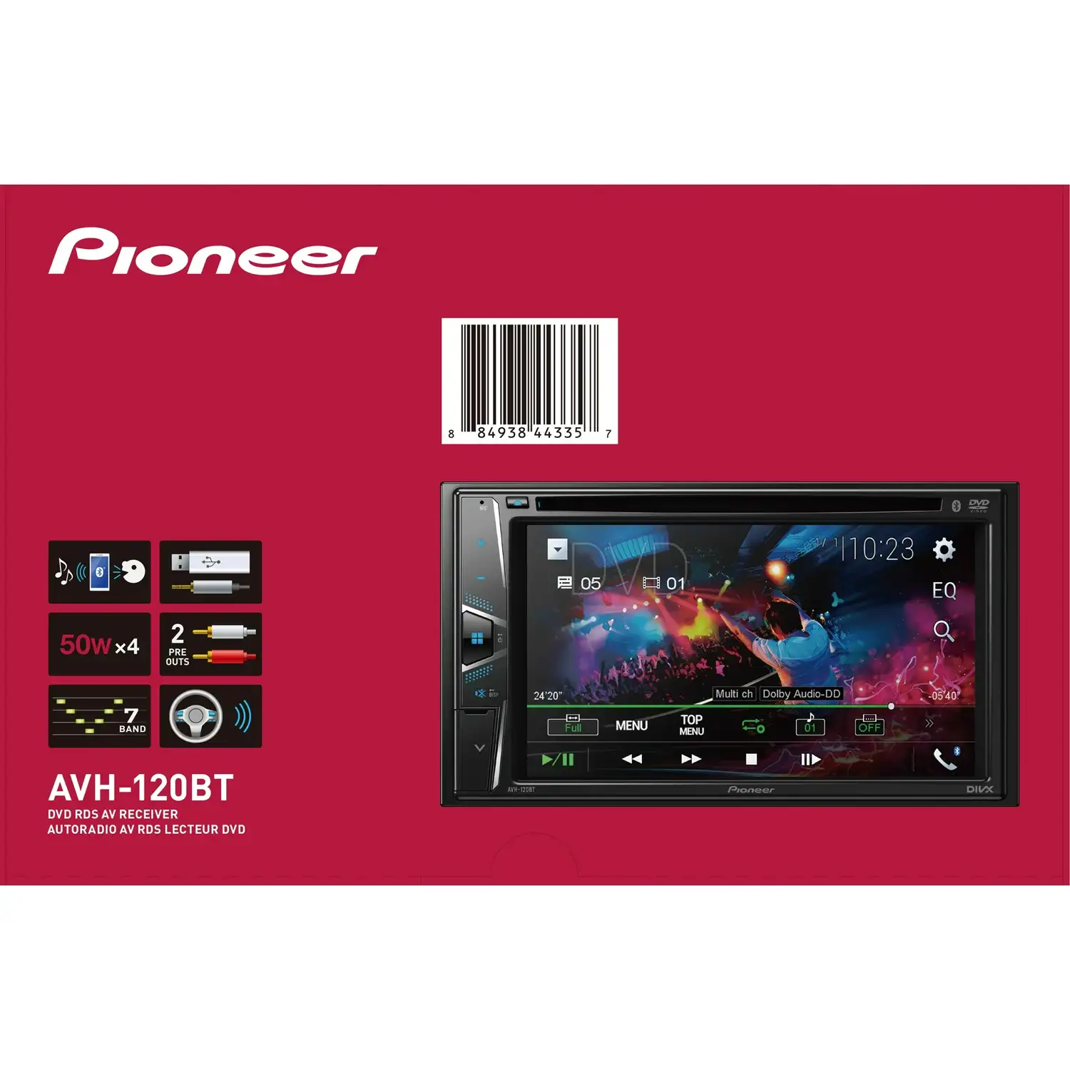 Pioneer AVH-120BT Double Din 6.2_ Touchscreen Bluetooth Car Stereo, Android Compatible (New) - Image 2